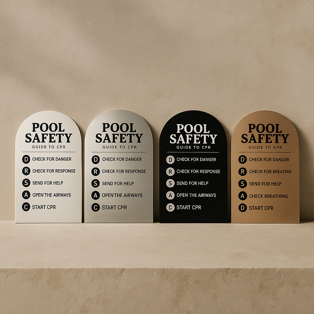 Metallic Pool Rules Sign