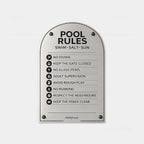 Metallic Pool Rules Sign