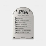 Metallic Pool Rules Sign