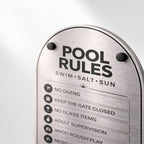Metallic Pool Rules Sign